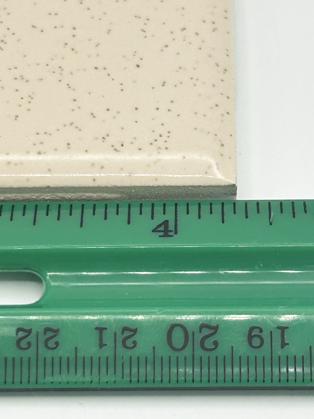 1 pc. Oatmeal Gold Speckled: Glossy Ceramic Tile by Wenczel Tile Co. 4-5/16″