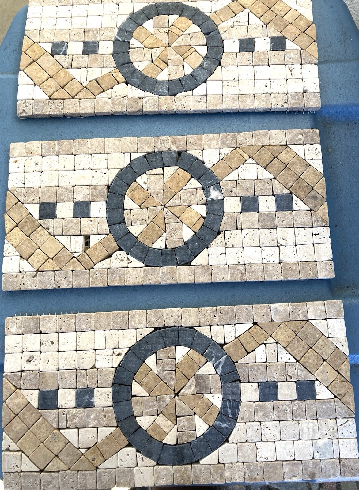10 Tumbled Travertine Mosaic Border Tiles