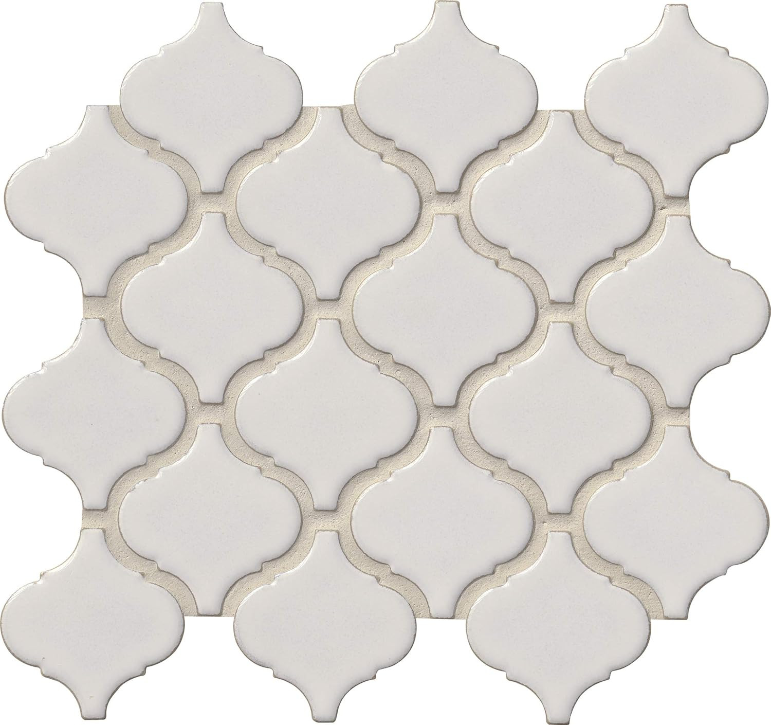 Bianco Glazed Arabesque Ceramic Mosaic Tile for Backsplash & Accent Walls