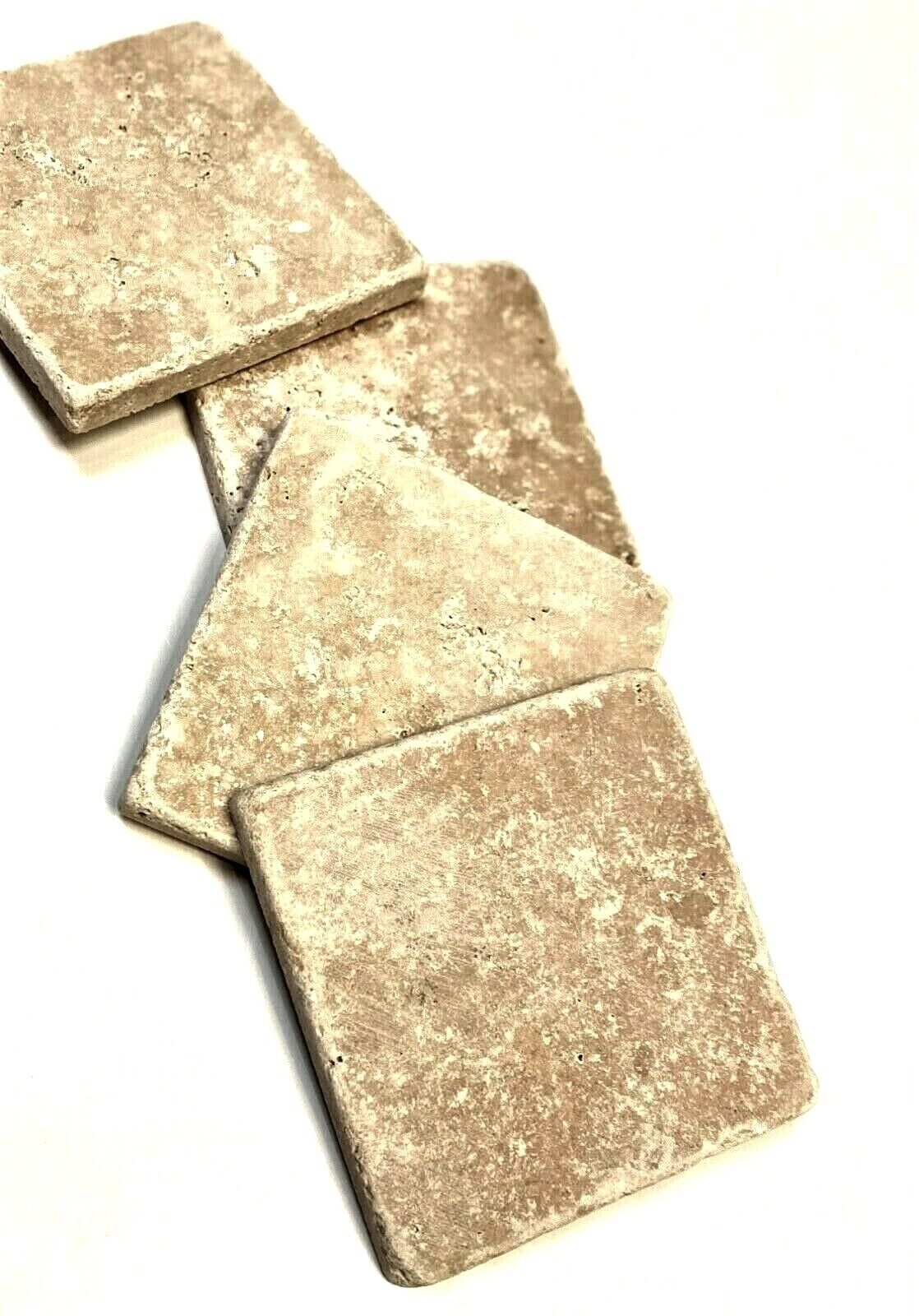 Walnut 4×4 Tumbled Aged Travertine Tile Backsplash Floor Wall (Sold per SF) Bath