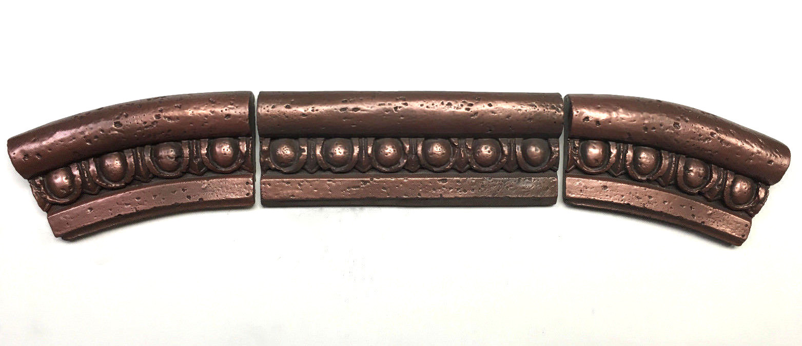 3×6 Roman Curved Bronze Metal Resin Tile Insert Art Craft Decor Backsplash