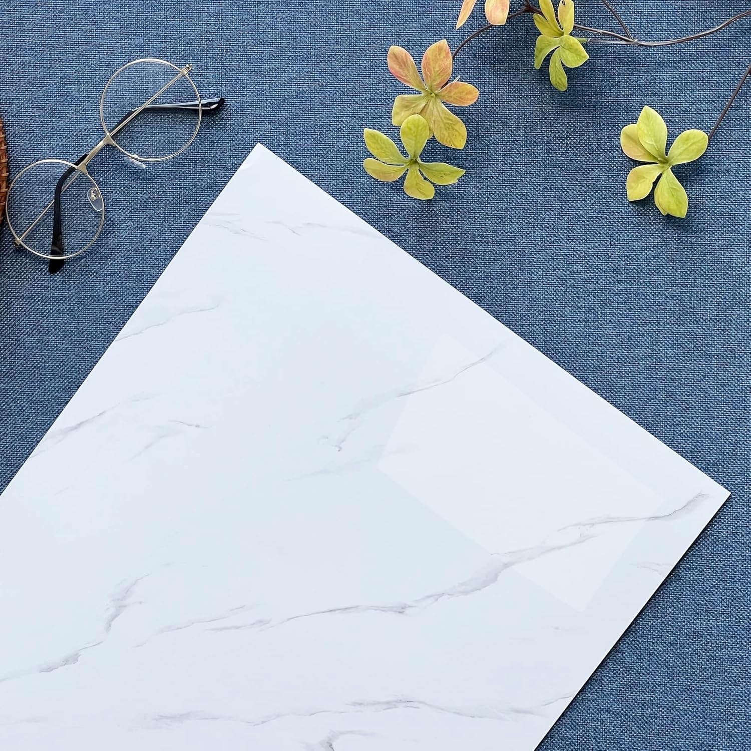 14Pcs Peel and Stick Wall Panels, 60x30cm Marble Look for Kitchen Living Room
