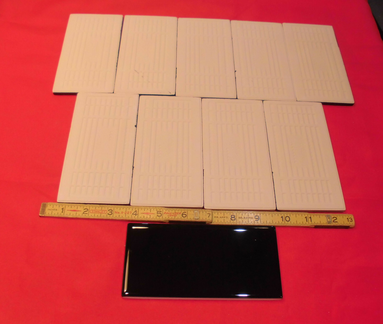 10 pcs. *Gloss Black* 3″ X 6″ Subway Ceramic Tiles; by American Olean, New Stock