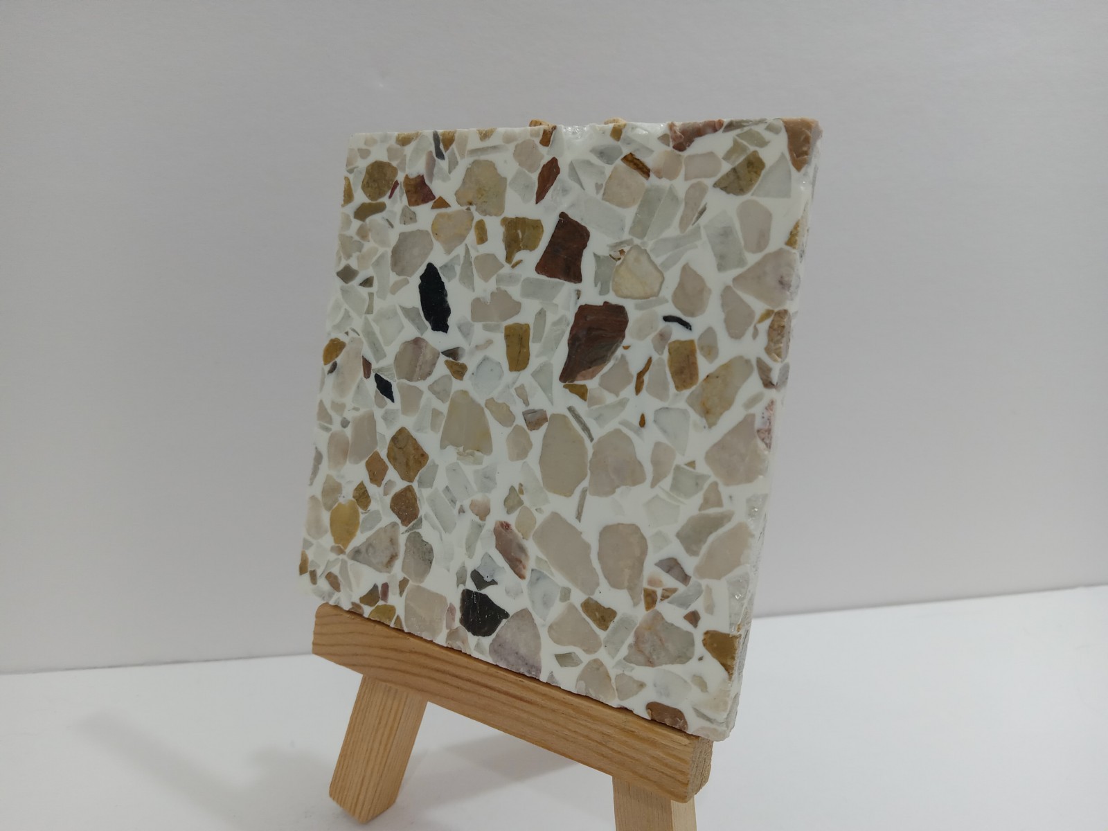 Fritztile Terrazzo Mini Floor Tile Single Sample R682011 Hefeweizen (Yellow Tan)