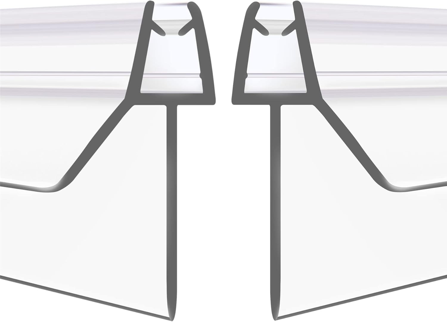 2-Pack Frameless Shower Door Bottom Seal 1/4 inch (6mm) – 23mm Gap, Clear