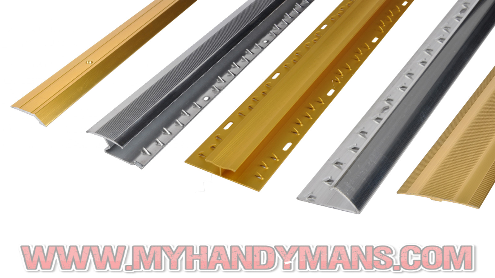 Wood, Carpet, Vinyl, Tile & Laminate Flooring Trim Edging Metal Gold / Silver
