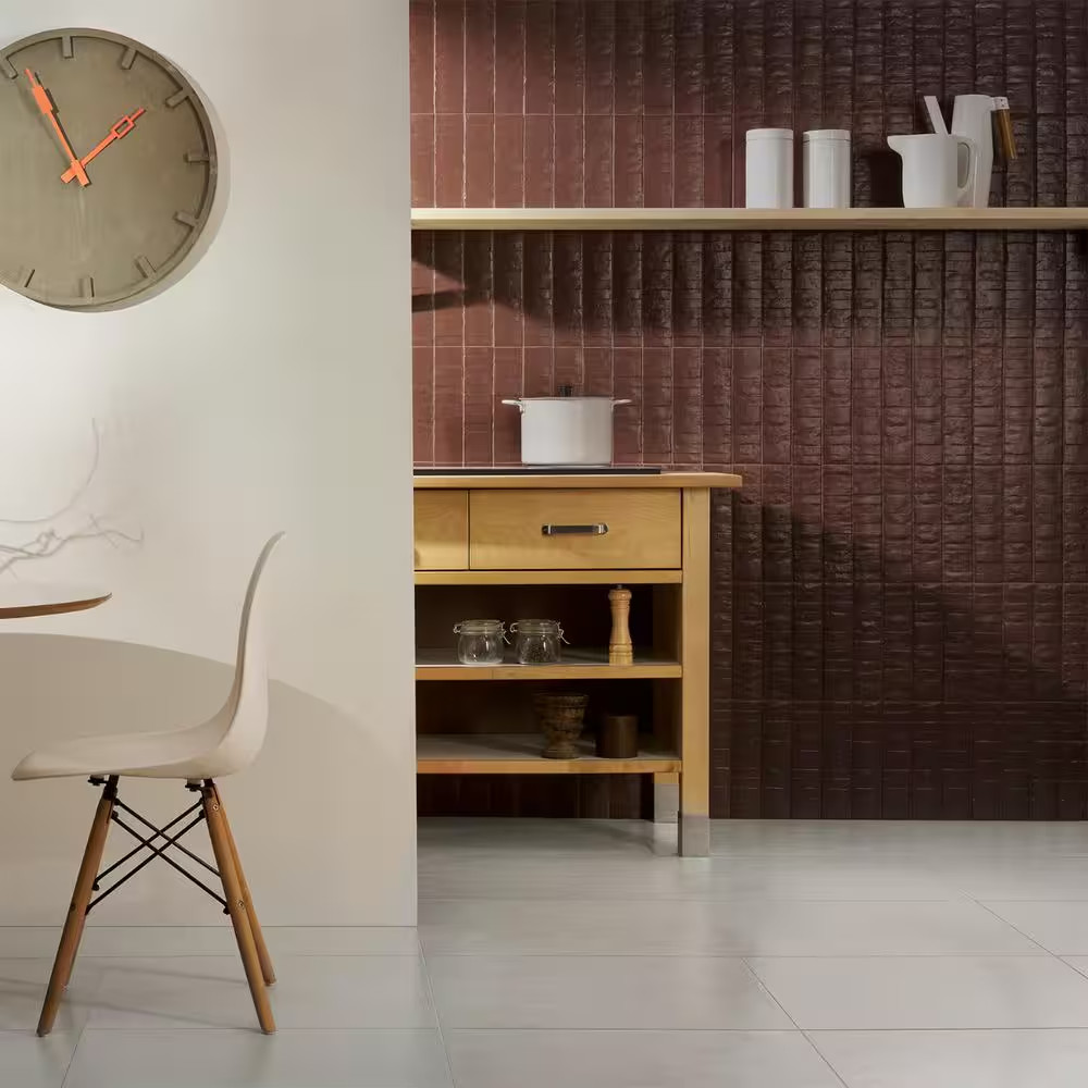 Chord Matter Eggplant 2.95 In. X 11.81 In. Textured Porcelain Floor and Wall Til