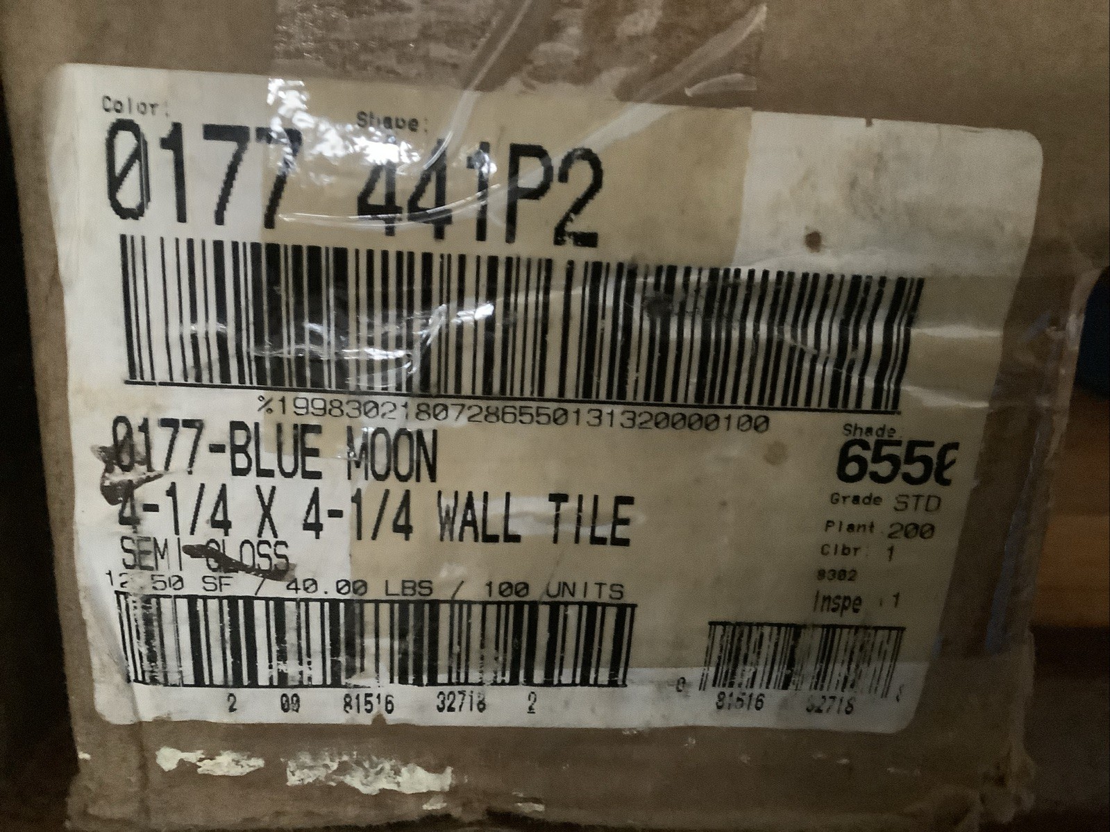 Lot Of 50 Blue Moon 4-1/4″ Glossy Ceramic Tile by Daltile NEW
