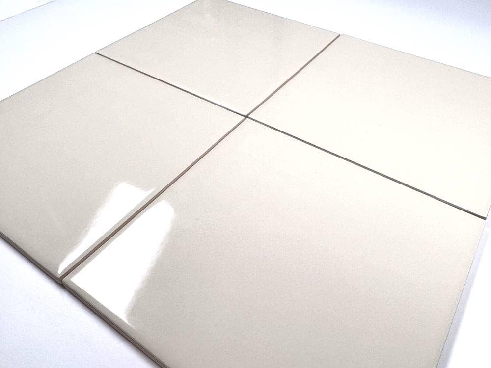 6×6 Glossy Ceramic Wall Tile Bathroom & Kitchen Backsplash Easy to Clean Durable