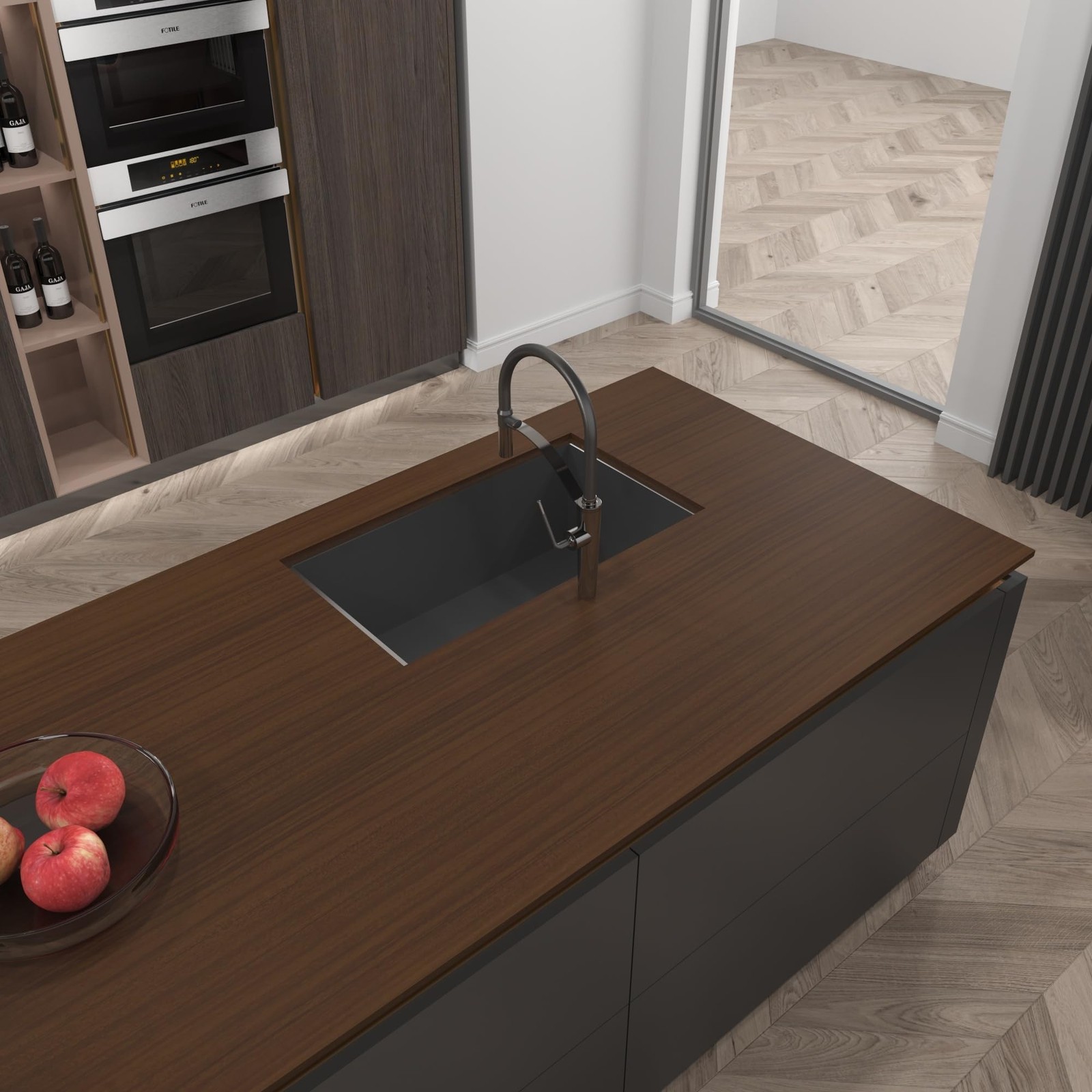 JSEVEM 24″×354″ Dark Brown Wood Grain Contact Paper Walnut Peel and Stick W