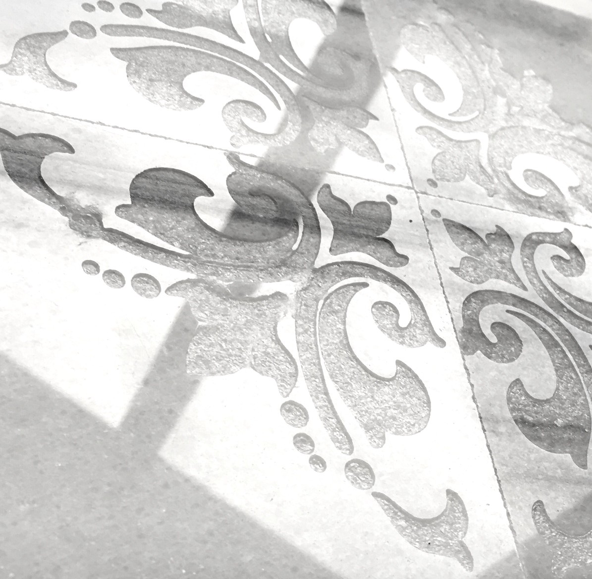 White 4×4 Lilly Hand-carved in Marble Tile Decorative Backsplash Wall