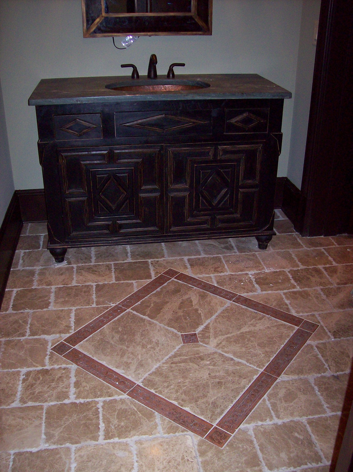 Emperador Light 8″x8″ Aged Finish Chiseled Edge Marble Floor (SOLD PER PIECE)