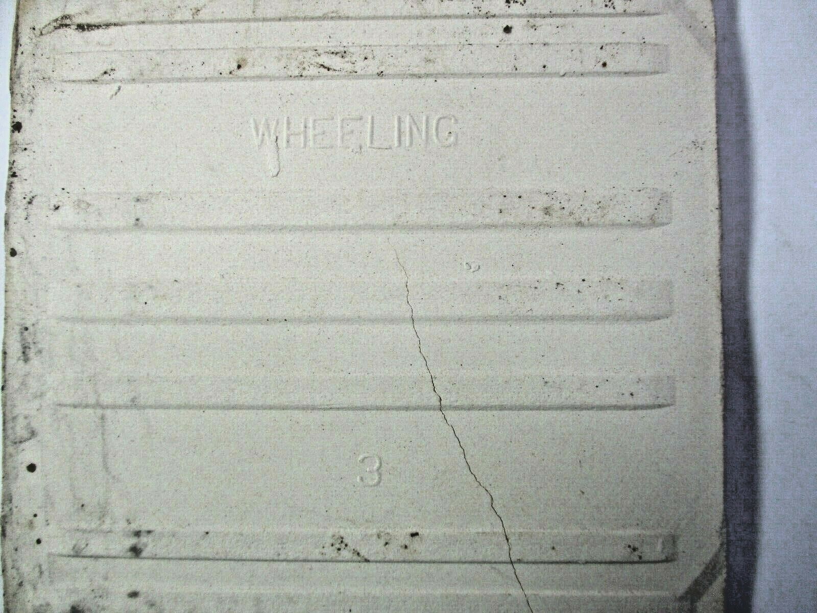 1 Tile Wheeling USA 4-3/8″ Made Imperfect Gloss Off White Ceramic Wall Field Vtg