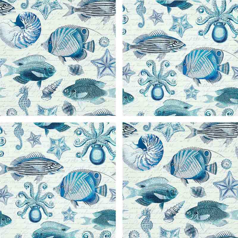 Vintage Sea Life Accent & Decor Tile Set Andrea Haase Art OB-HAA-ATSet2