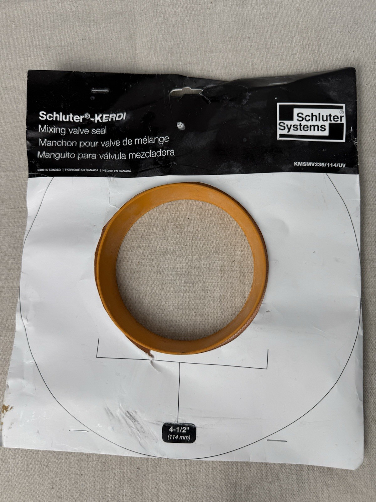 Schluter Kerdi Mixing Valve Seal 4-1/2″ KMSMV235/114/UV