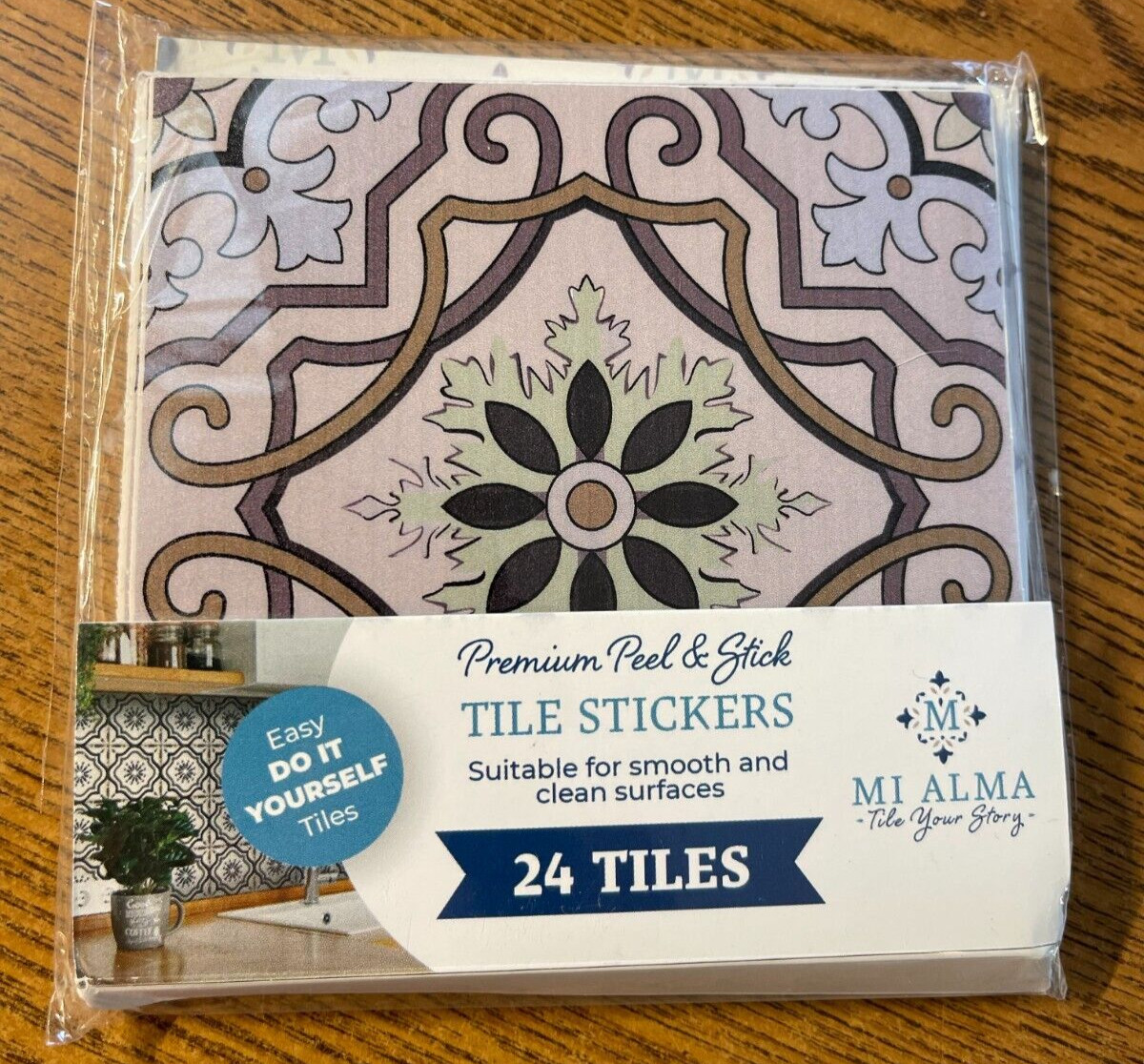 Mi Alma 4″ x 4″ Vinyl Peel/Stick Mosaic Tile, Set of 24″, Multi-Color C50