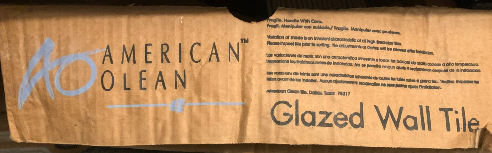 Vintage New American Olean 4 1/4″ x 4 1/4″ Seagull Gray #0043 Gloss *10* pcs