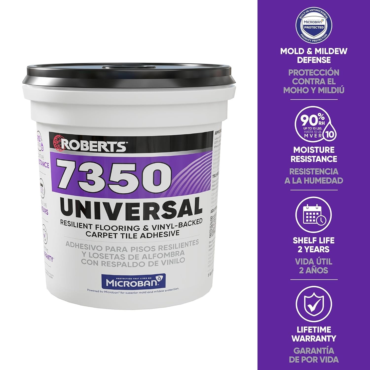 Resilient Flooring Adhesive – 1 Gal, Microban Protected for Durability