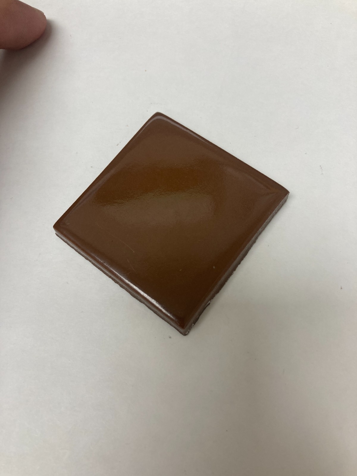 2×2 Tile Glossy Chocolate Brown Square Wall Remodel Ceramic C#550-554 Sample