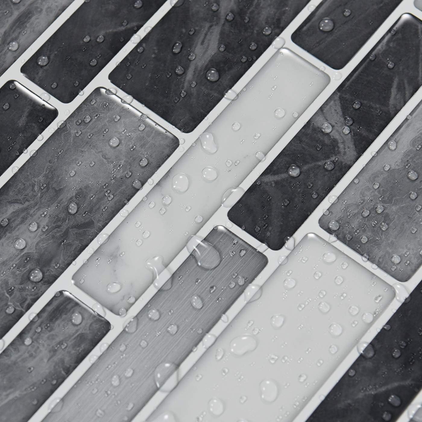 Gray Marble Look Tile Backsplash, 30x30cm, 10 Sheets