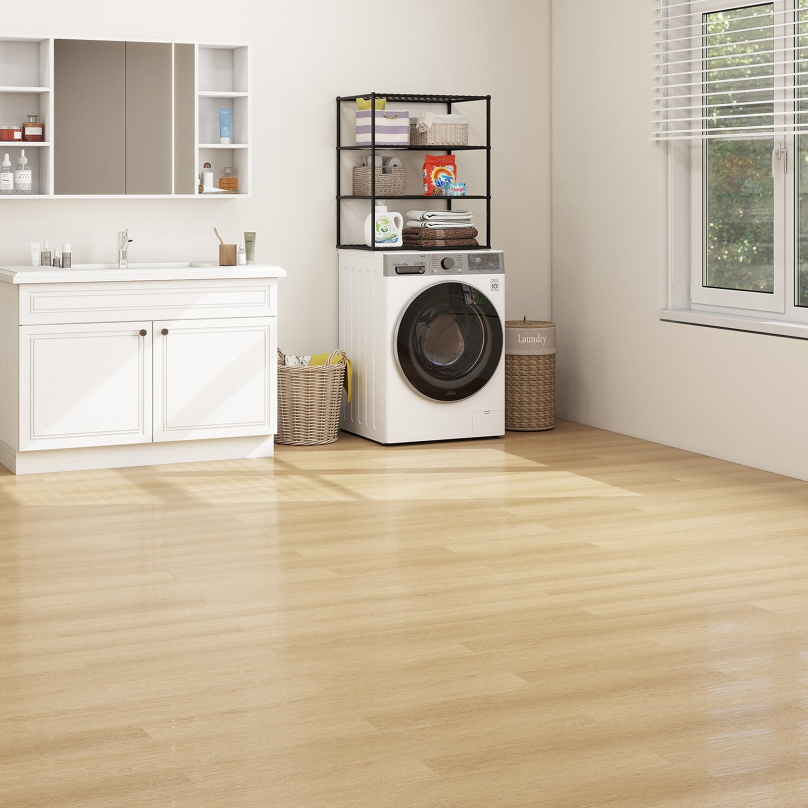 Peel and Stick Floor Tile, 54 Sq.Ft Waterproof Vinyl Flooring, 36 Pieces Wood…