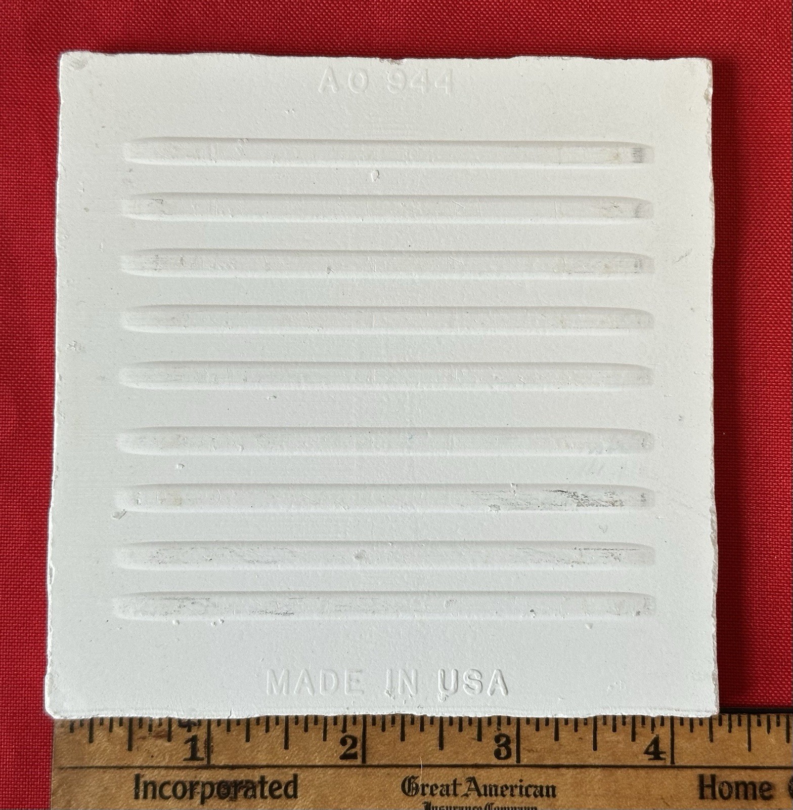 1 pc. White Crystalline Ceramic Tile by American Olean: 4-1/4″ from 1970’s -90’s