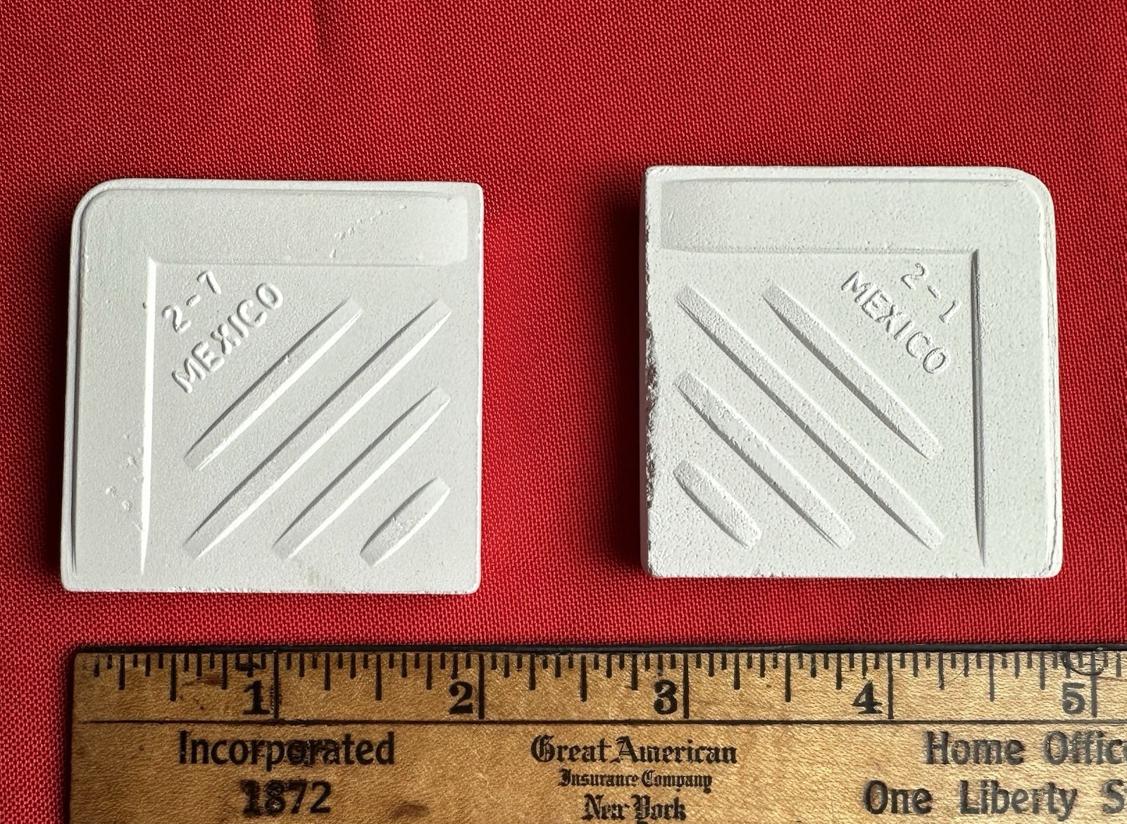 2 pcs. #SL11 Gloss Biscuit: 2″ X 2″ X 5/16″ Ceramic Flat Bullnose Corner Tiles