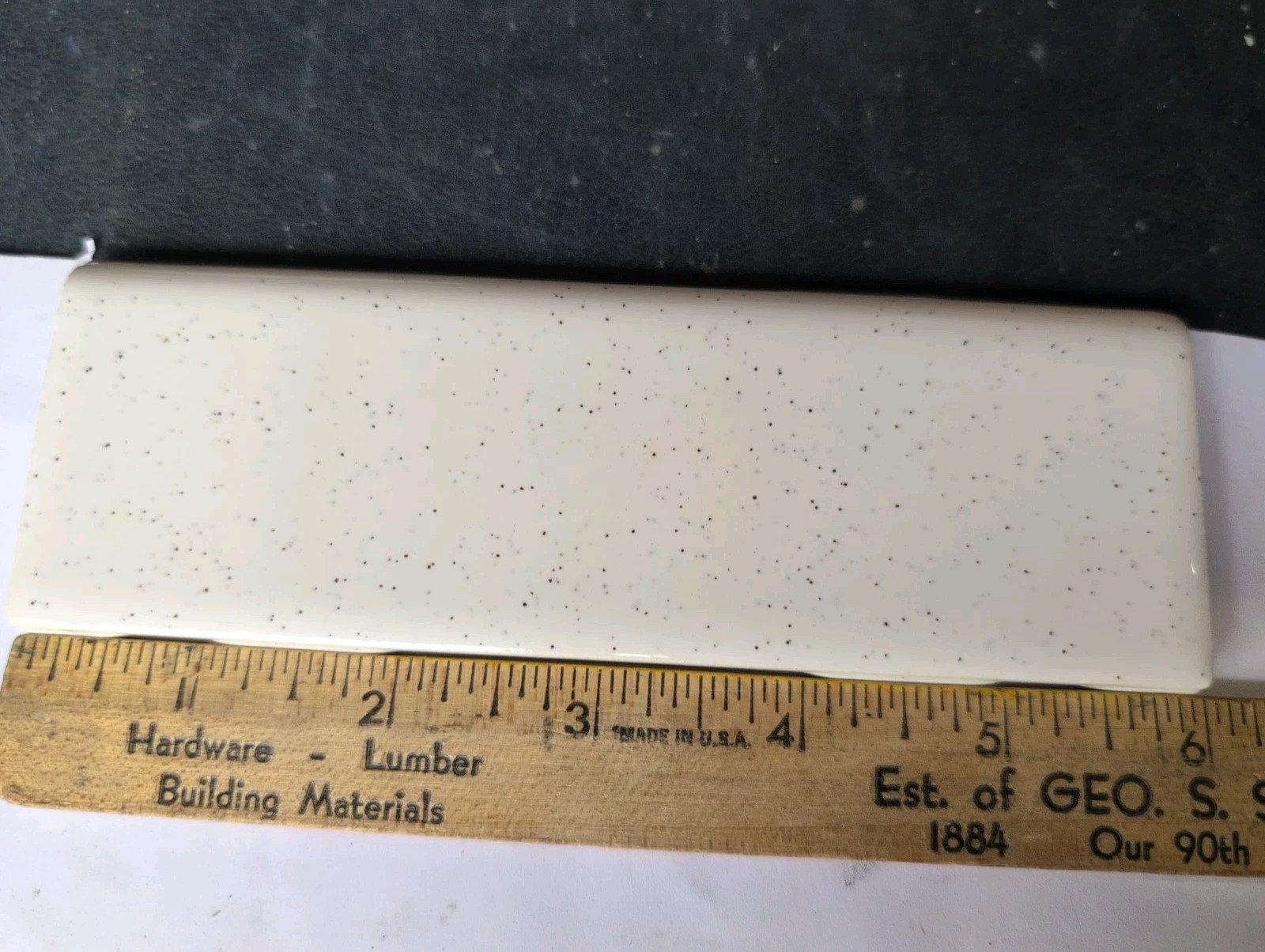 2 pieces S4269 2×6 Ceramic Tile 0147 Pepper White Daltile thinset bullnose AO 45