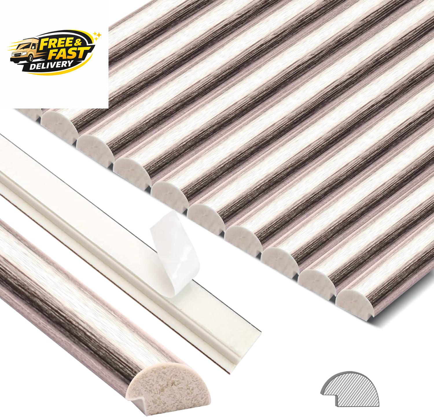10-Pack Tile Edge Trim, 12″ Wall Molding Trim for Peel and Stick Backsplash Tile