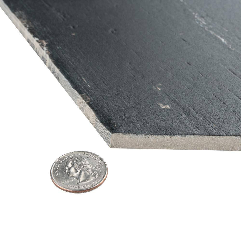 Retro Hex Nero 14-1/8 In. X 16-1/4 In. Porcelain Floor and Wall Tile (11.07 Sq.