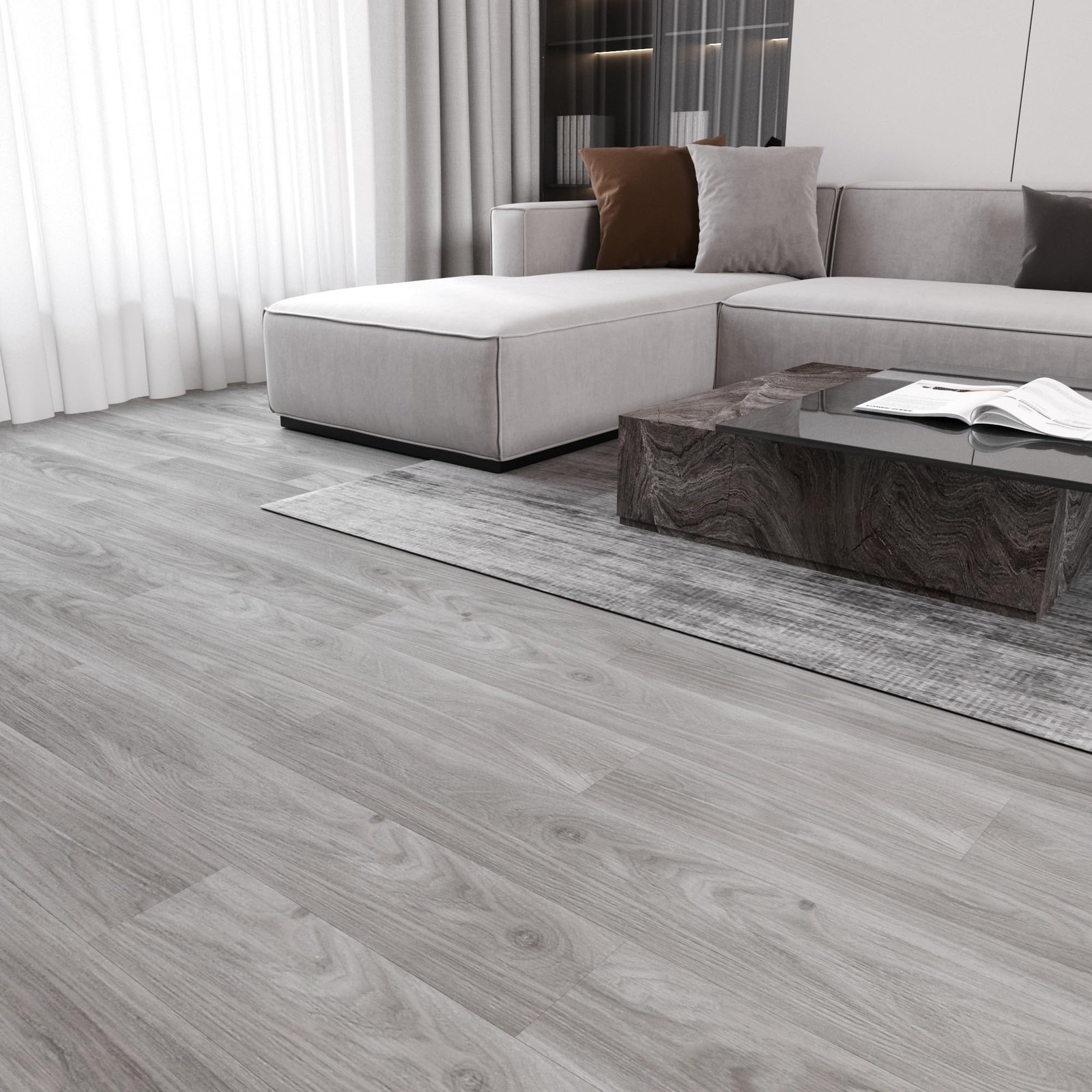 Jeedeson Peel And Stick Floor Tile Waterproof Vinyl Flooring 36-Pack 54 Sq.Ft