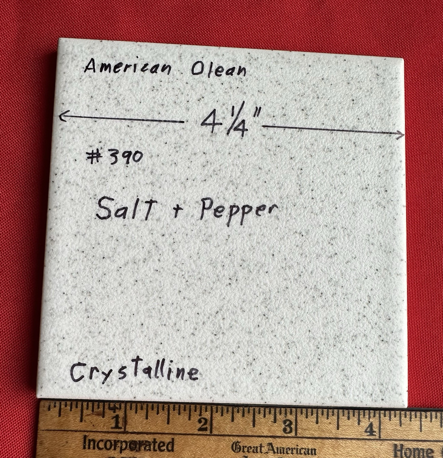 1 pc. 4-1/4″ Salt & Pepper: Crystalline Ceramic Tile by American Olean, NEW