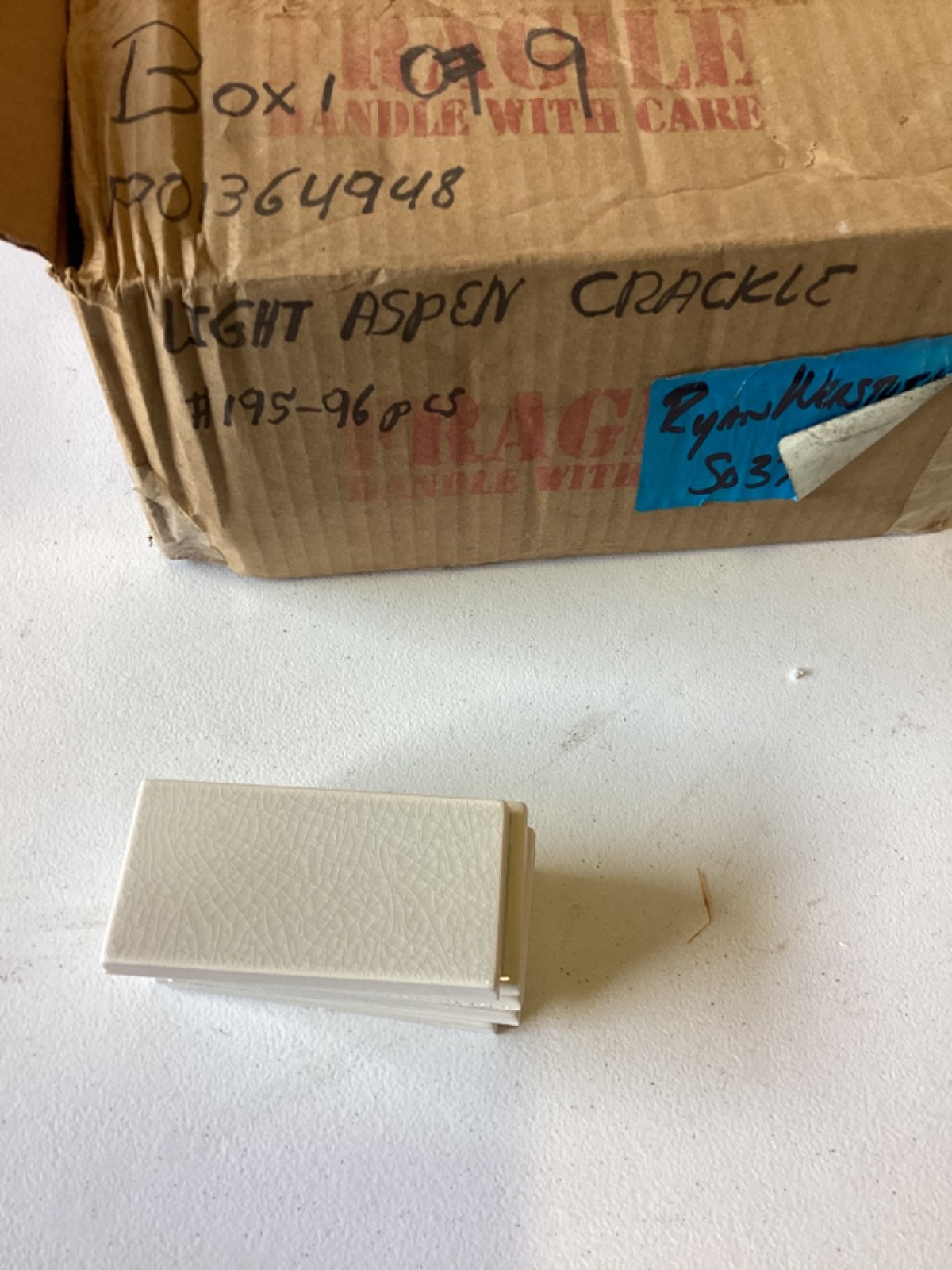 Light Aspen Tile by Tile America Box of 96 4.25” x 2.25 New Slight Bevel