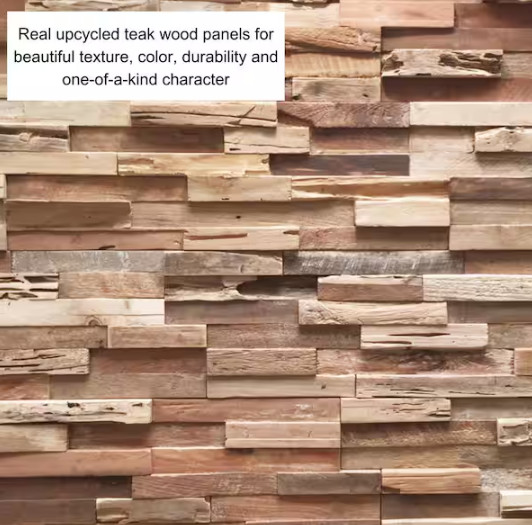 UltraWood Teak Colorado Interlocking Wood Wall Panels 10-Pack 9.7 Sq Ft Decor