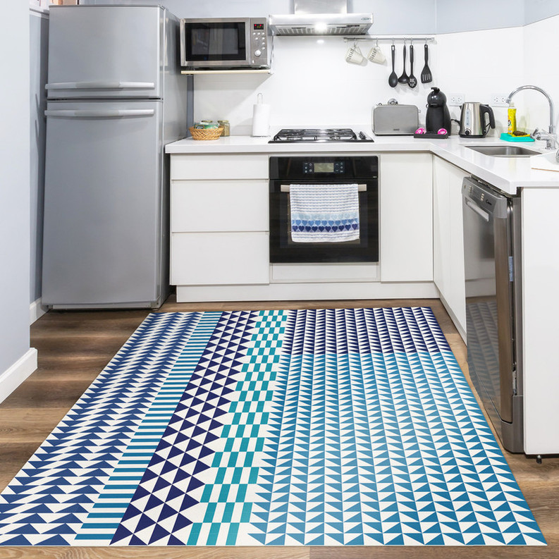 Bondurant’ Southwestern Non-Slip Indoor/Outdoor Rug Blue 2′ x 3′