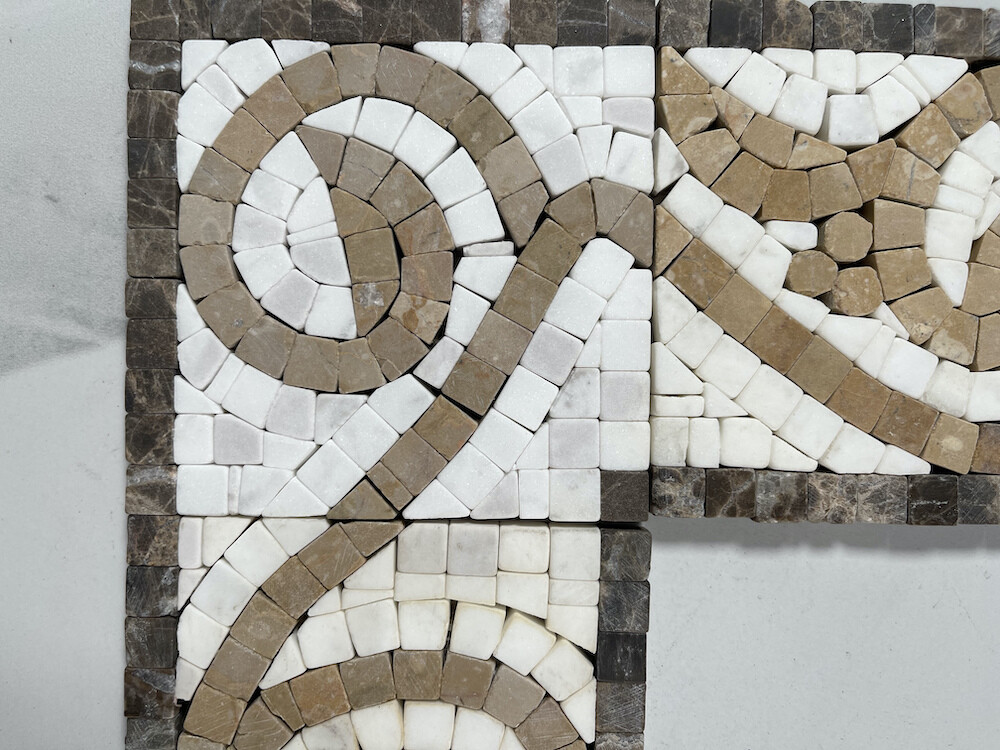B0023CT Marble Mosaic Border Decorative Accent Tile Garden Gold 4×4 Tumbled