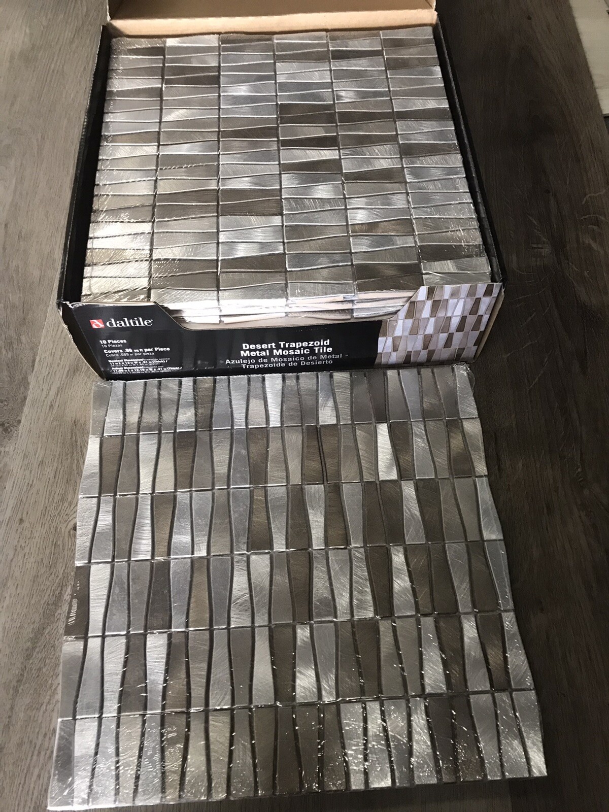 10 Premier Accents Desert Trapezoid 11 in. x 12 in. x 8 mm Metal Mosaic Tile