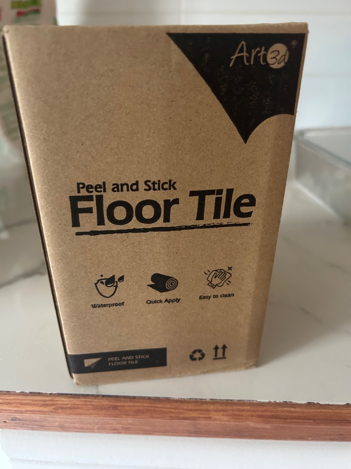 Art3d 15 Sq.ft Peel and Stick Floor Tiles, 10PC, Light Grey