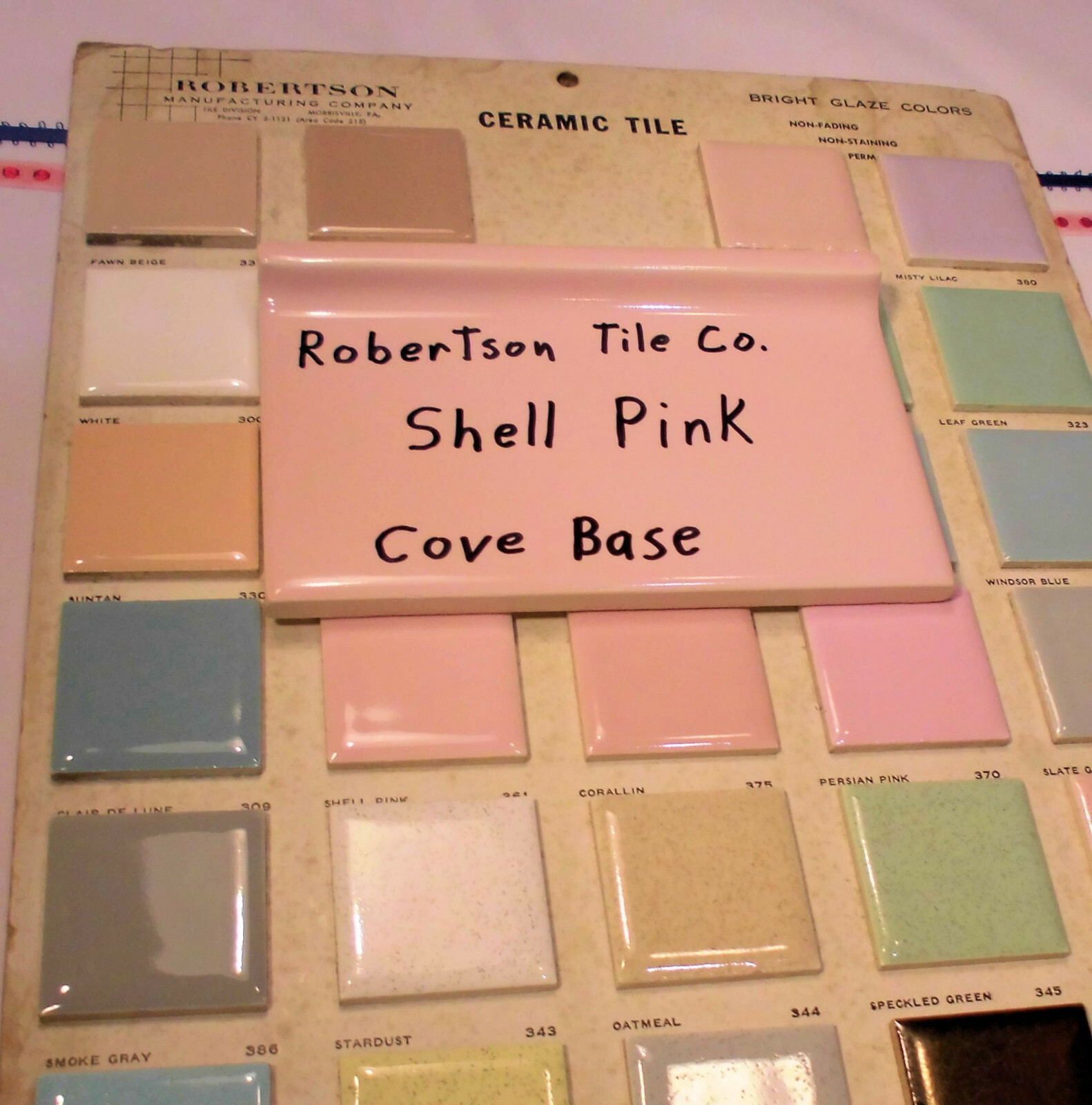 1 pc. Glossy Pink 4” X 6” Ceramic Cove Base Tile by Robertson Co. Stack-on-Top