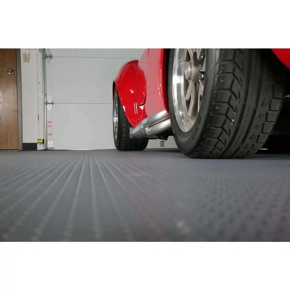 Small Coin 5 Ft. X 10 Ft. Slate Grey Commercial Grade Vinyl Garage Flooring Cove