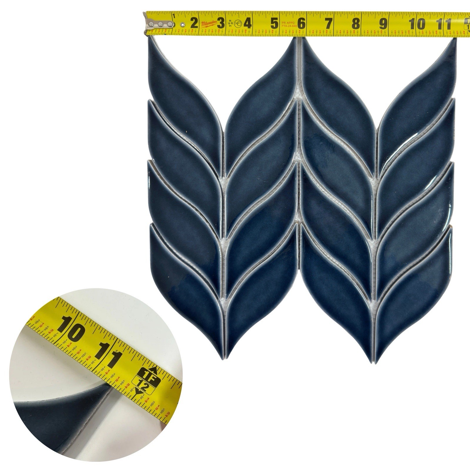 SOCI SSE-888 Winspear Navy Glossy Cambria Wall Tile Backsplash 10 Pack 11.5×12.5