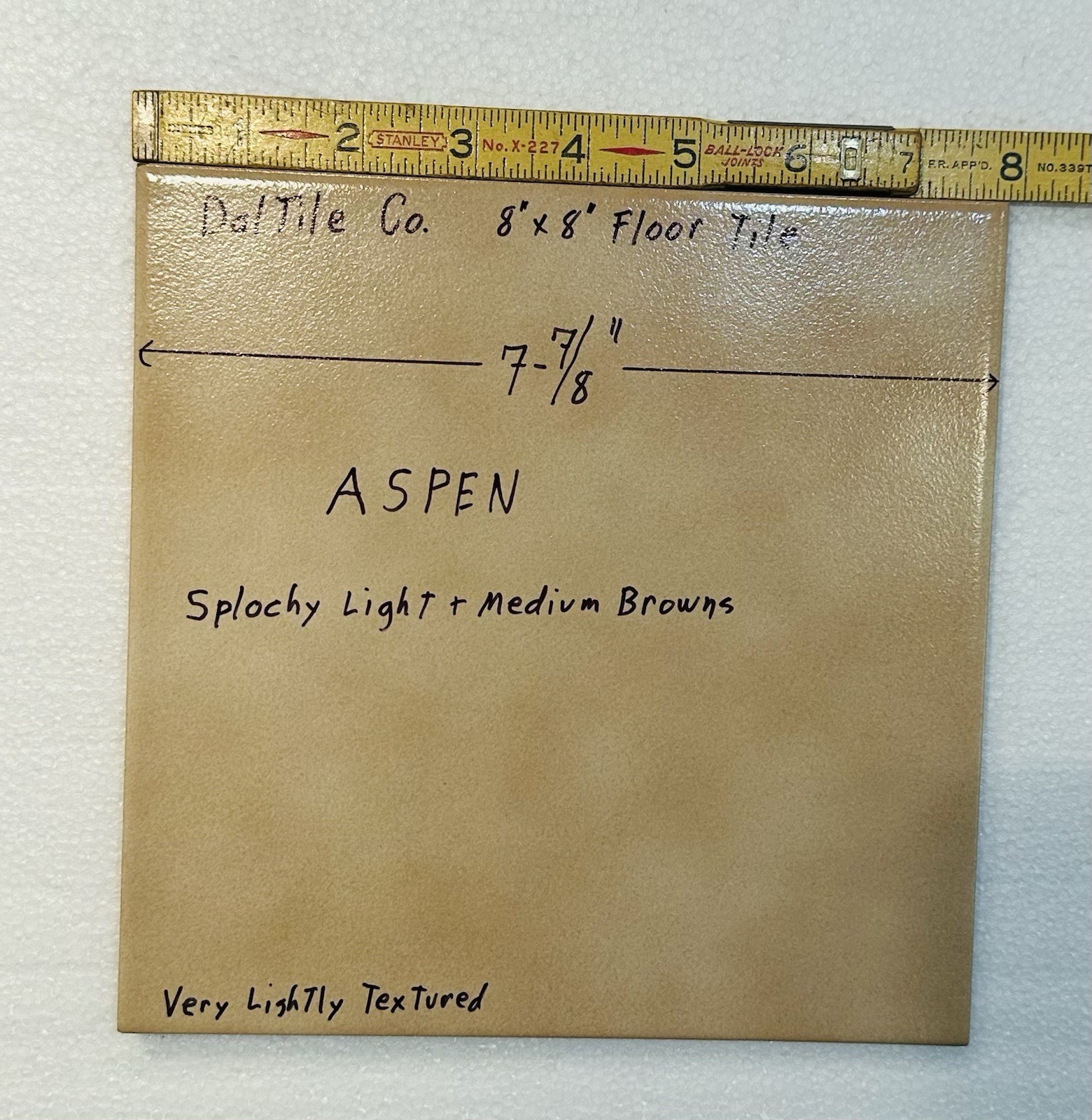 1 pc. Aspen – Splotchy Light Browns: 8″ Daltile Ceramic Floor Tile, New Stock
