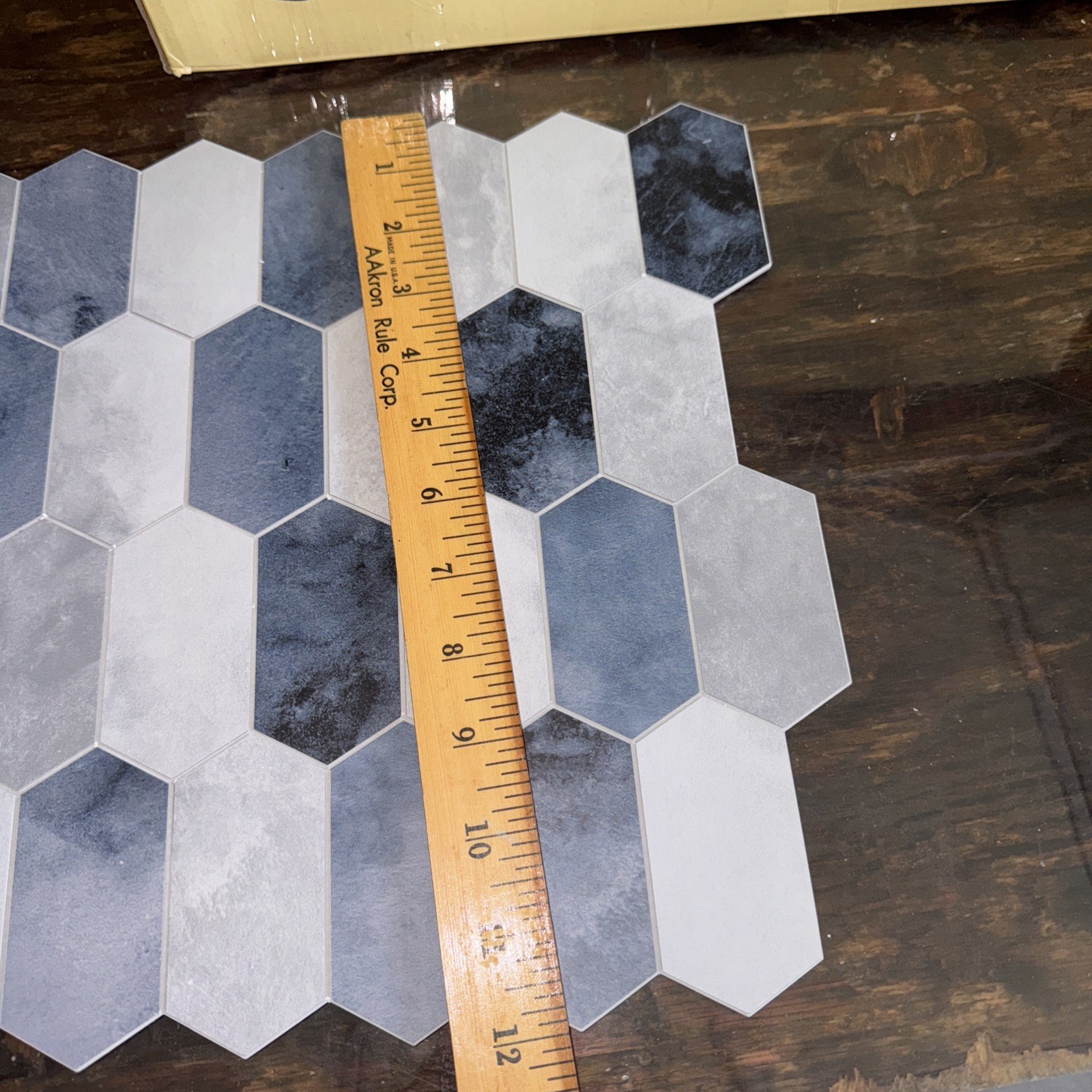 10-Sheet 12″x11.5″ Honeycomb Peel and Stick Backsplash Wall Mosaic Tile Blue