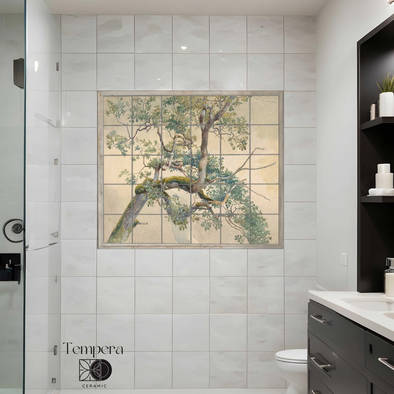 Tiles Mural Bathroom decor, Tree Branches by Charles Reginald Aston tiles