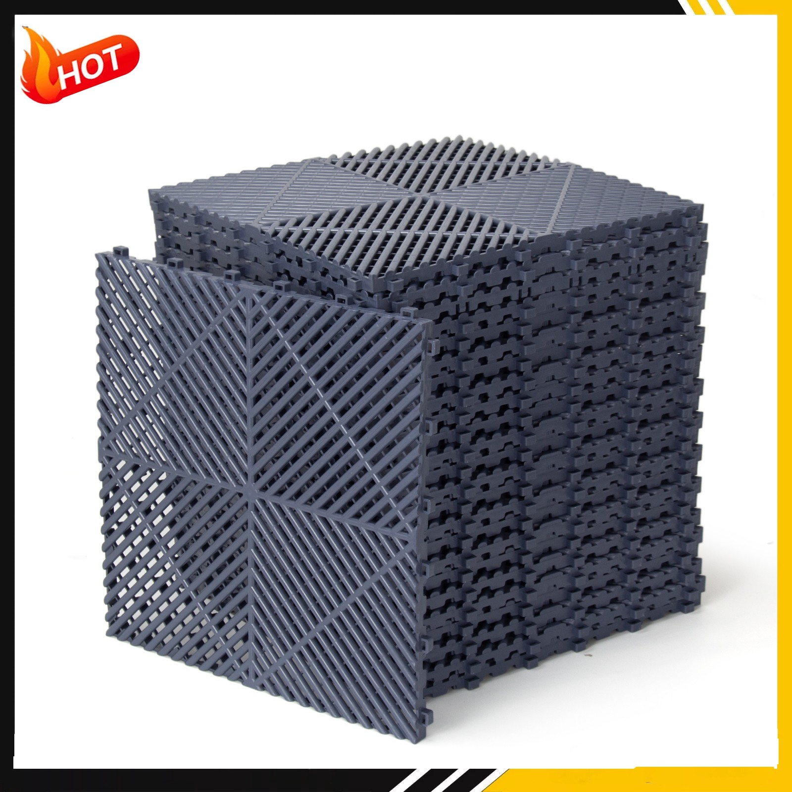 25Pcs Vented Water Drainage Interlocking Garage Floor Tiles 15.75” x 15.75”