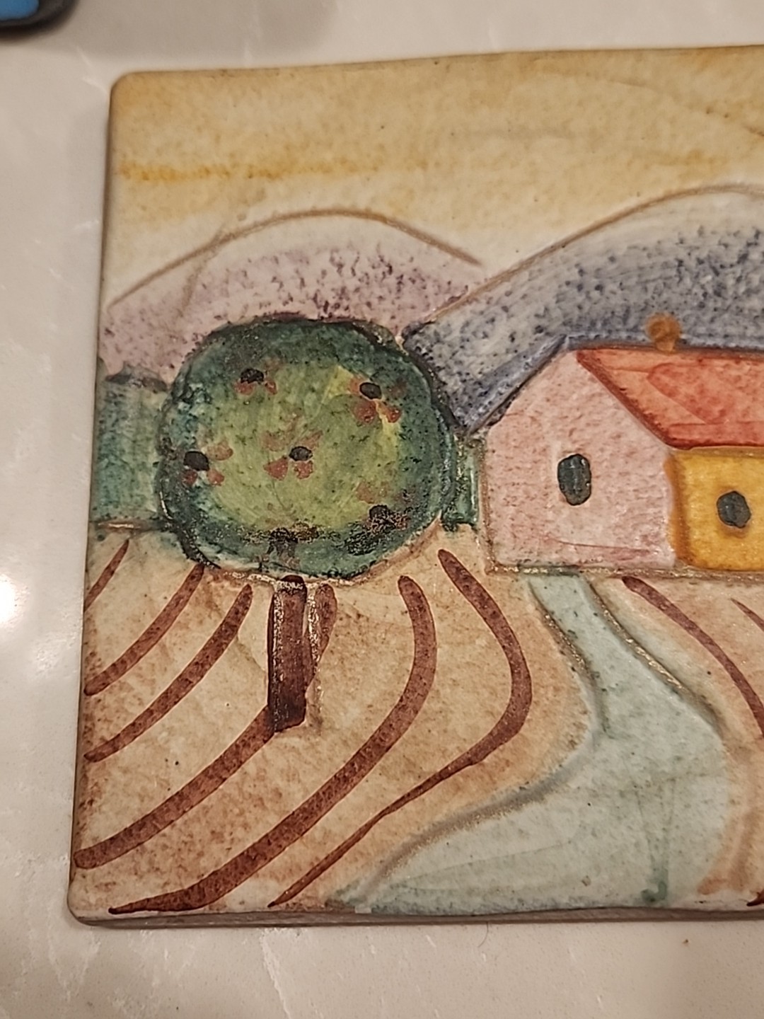 Brevettato Piana Bicottura Tradizionale Tile Hand Painted Italian Wall Trivet