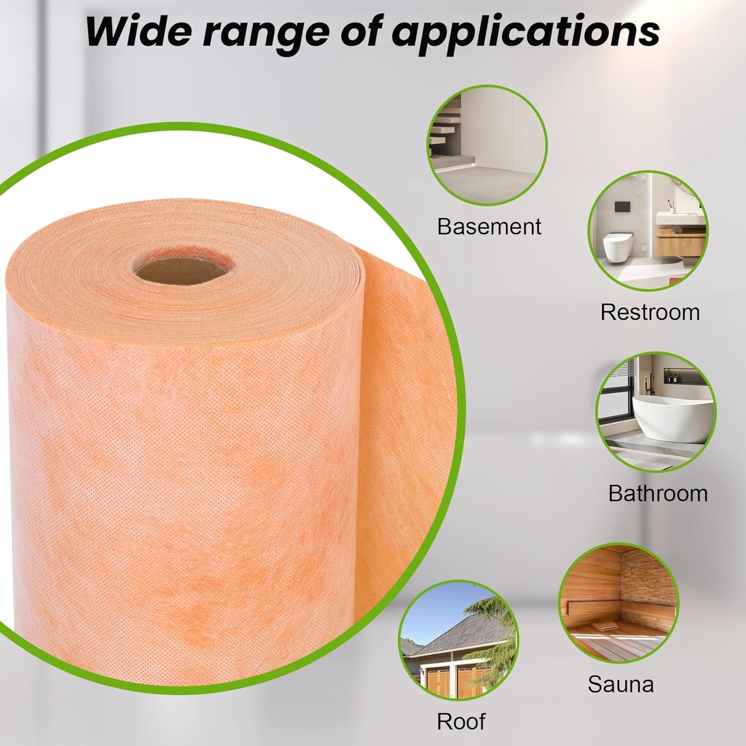 Waterproofing Membrane for Shower,Waterproof Membrane 3.3 Ftx98.5 FT Roll(323Sq