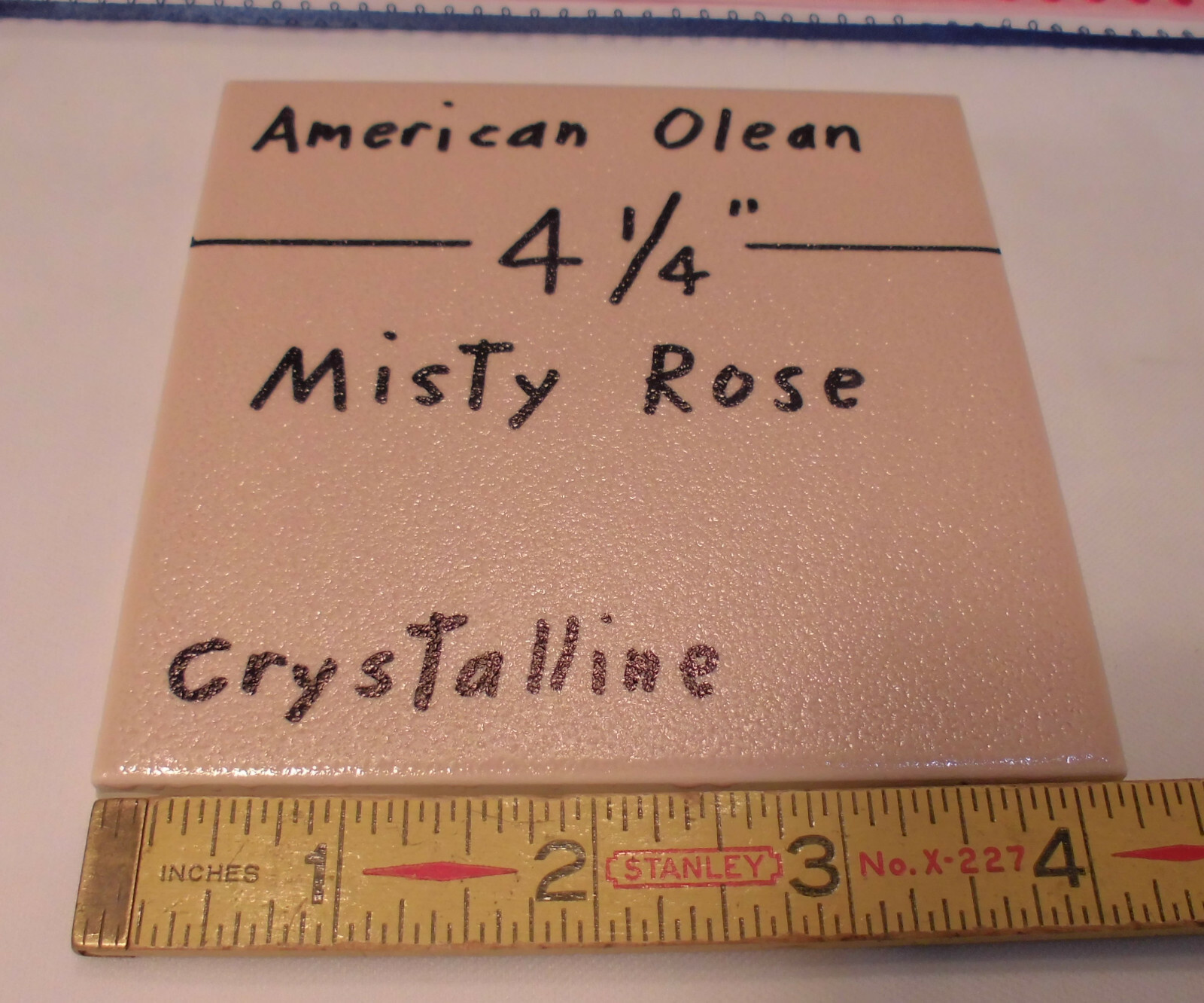 1 pc. *Misty Rose* Crystalline Ceramic Tile by American Olean 4-1/4″ Pinkest