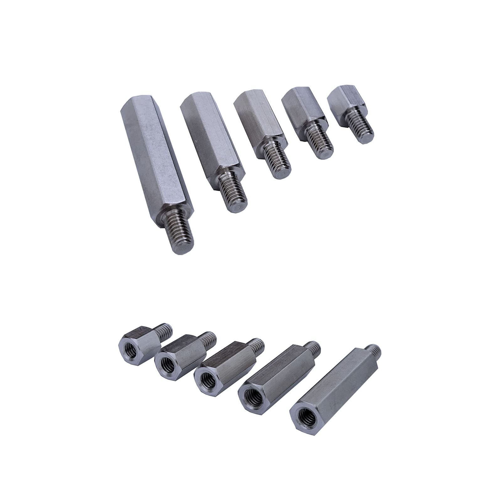 10 Pcs Stainless Steel Single Head Stud 10mm, 15mm, 20mm, 30mm, 40mm, Silver
