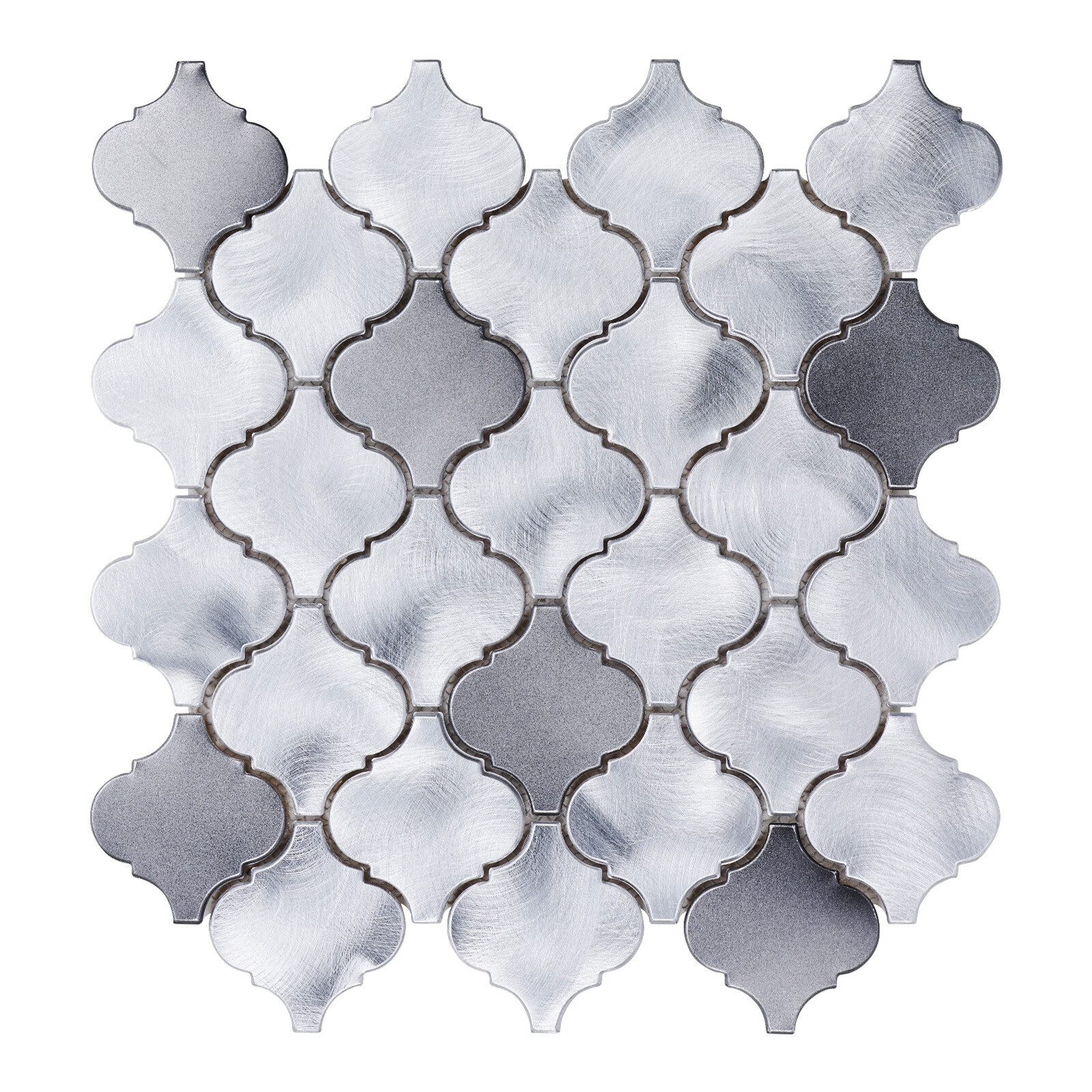 Arabesque Blended Gray Metallic Aluminum Mosaic Tile Kitchen Wall Backsplash
